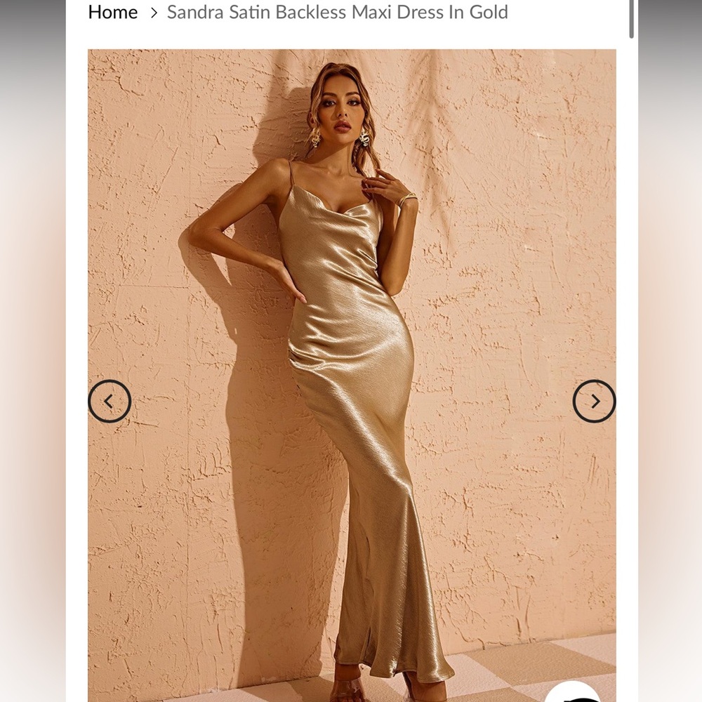 Sandra Satin Gold Maxi